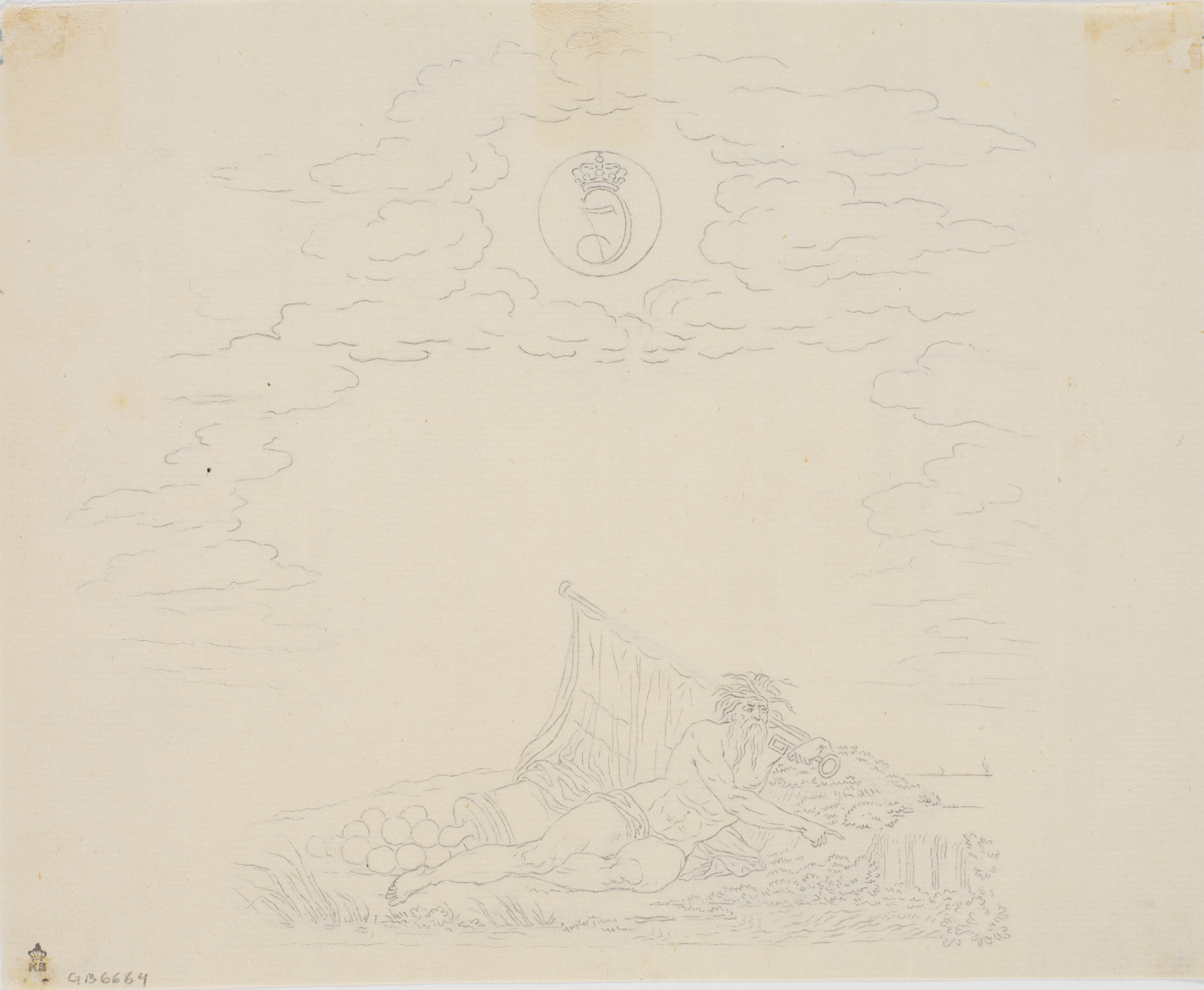 Titelvignet til et søkort: "Kaart over Belterne og Sundet"